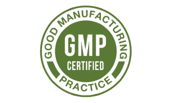 GMP-certified production badge for FemiPro natural formula supporting urinary health